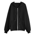 thumbnail image 4 of Cute Sweatshirts For Women Casual Comfortable Solid Color Loose Zipper Hooded Coat Everyday Style Tops Clothes With Pocket, 4 of 4