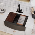 thumbnail image 5 of CASAINC Stainless Steel 36 in. 16-Gauge Single Bowl Farmhouse Apron Workstation Kitchen Sink in Gunmetal Black with Accessories, 5 of 8