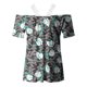thumbnail image 4 of Blusa informal de manga corta con cuello en V y encaje con hombros descubiertos para mujer OAVQHLG3B Store  lin121212, 4 of 5