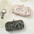 thumbnail image 5 of Women Rhinestone Clutch Evening Bags Pearl Clutch Purse Wedding Prom Purse Formal Cocktail Party Handbag, 5 of 6