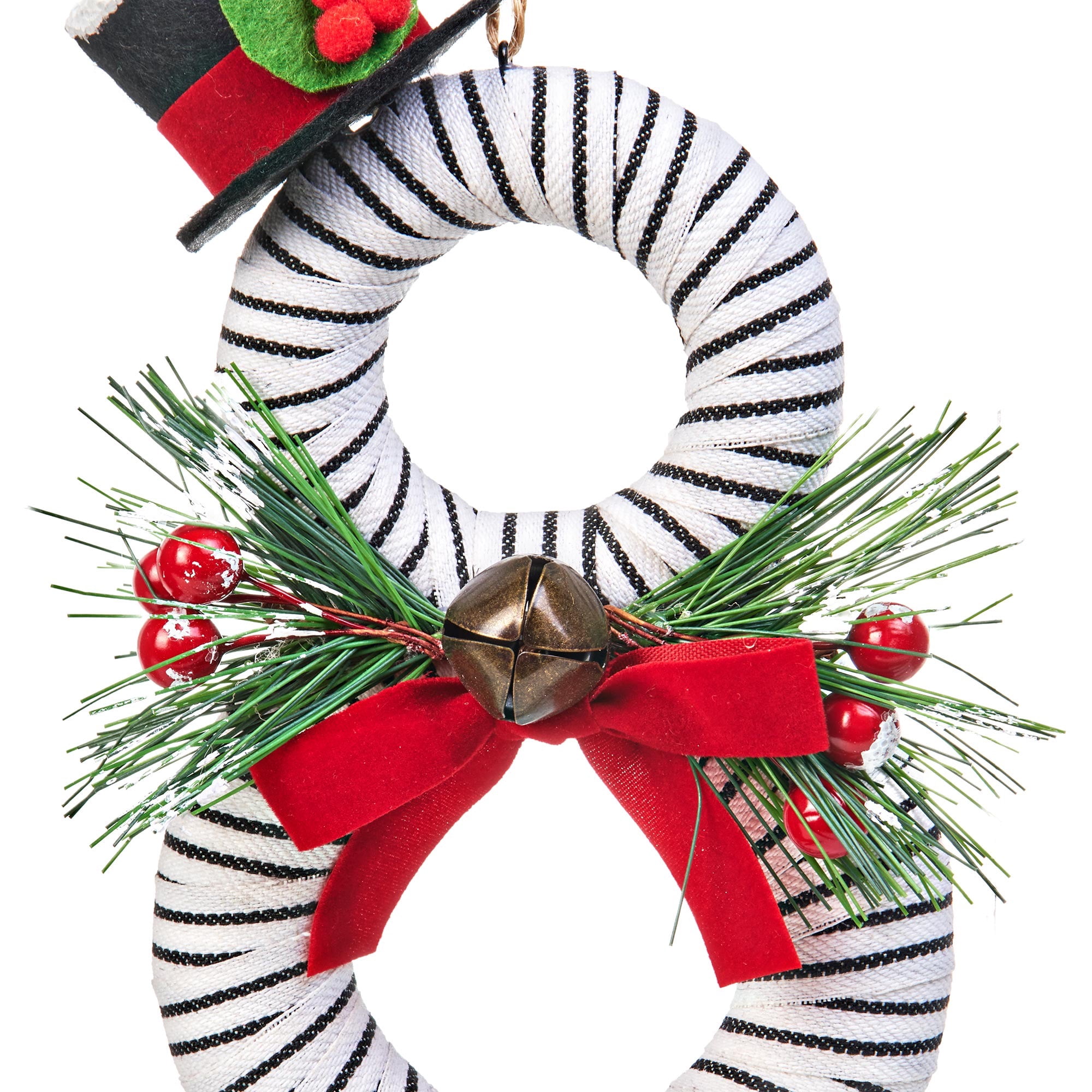Holiday Time Black & White Snowman Christmas Ornaments, 6 Count