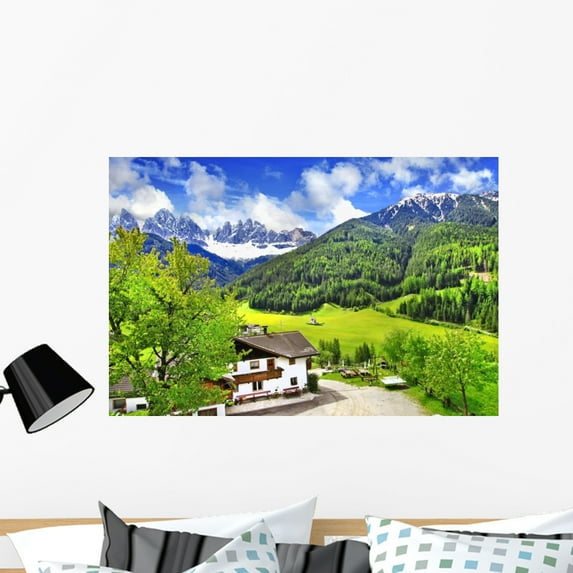 Alpine Scenery Dolomites Val Wall Mural by Wallmonkeys Peel and Stick Graphic (36 in W x 24 in H) WM101108