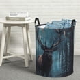 thumbnail image 6 of Fuzoiu Mystical Forest Elk Print Circular Hamper,Laundry Basket with Handle,Collapsible Laundry,Dirty Clothes Storage Basket,for Bedroom Bathroom Dorm Living Room-Small, 6 of 6