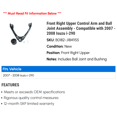 thumbnail image 2 of Front Right Upper Control Arm and Ball Joint Assembly - Compatible with 2007 - 2008 Isuzu i-290, 2 of 2