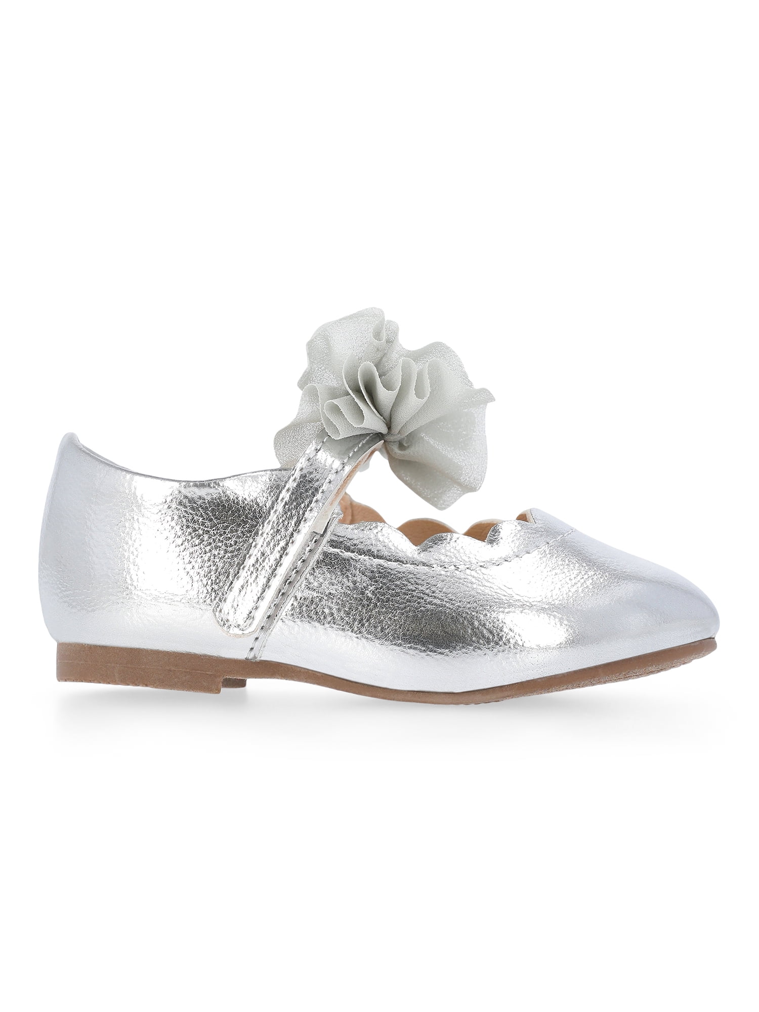 Wonder Nation Baby and Toddler Girls Tulle Bow Ballet Flats