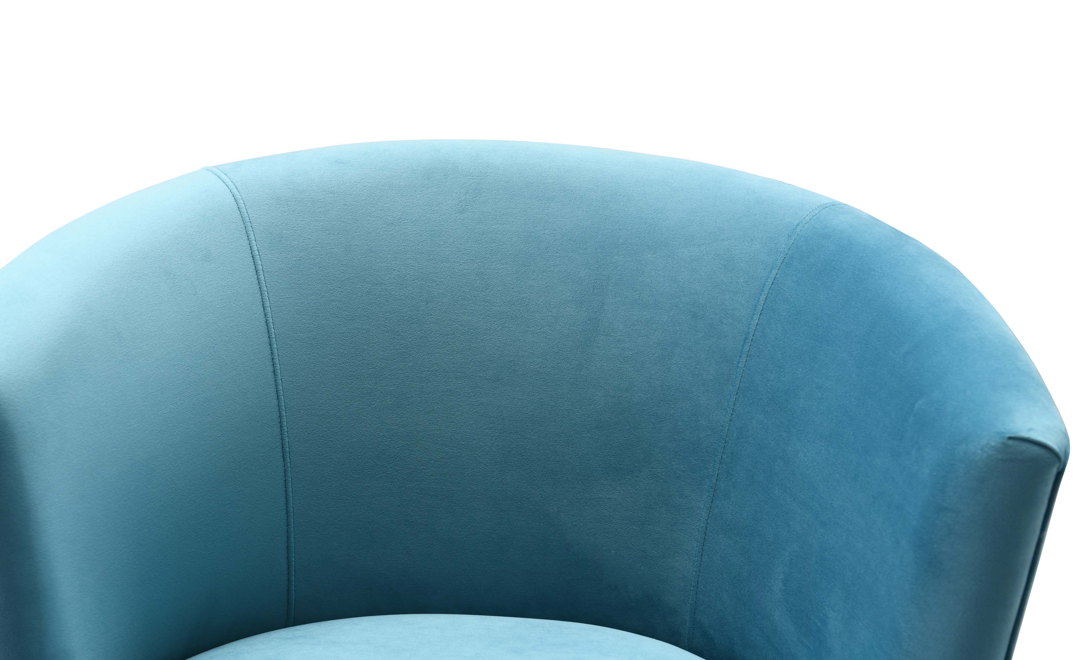Noah Gold Base Lake Blue Swivel Chair by TOV Furniture - image 4 of 6