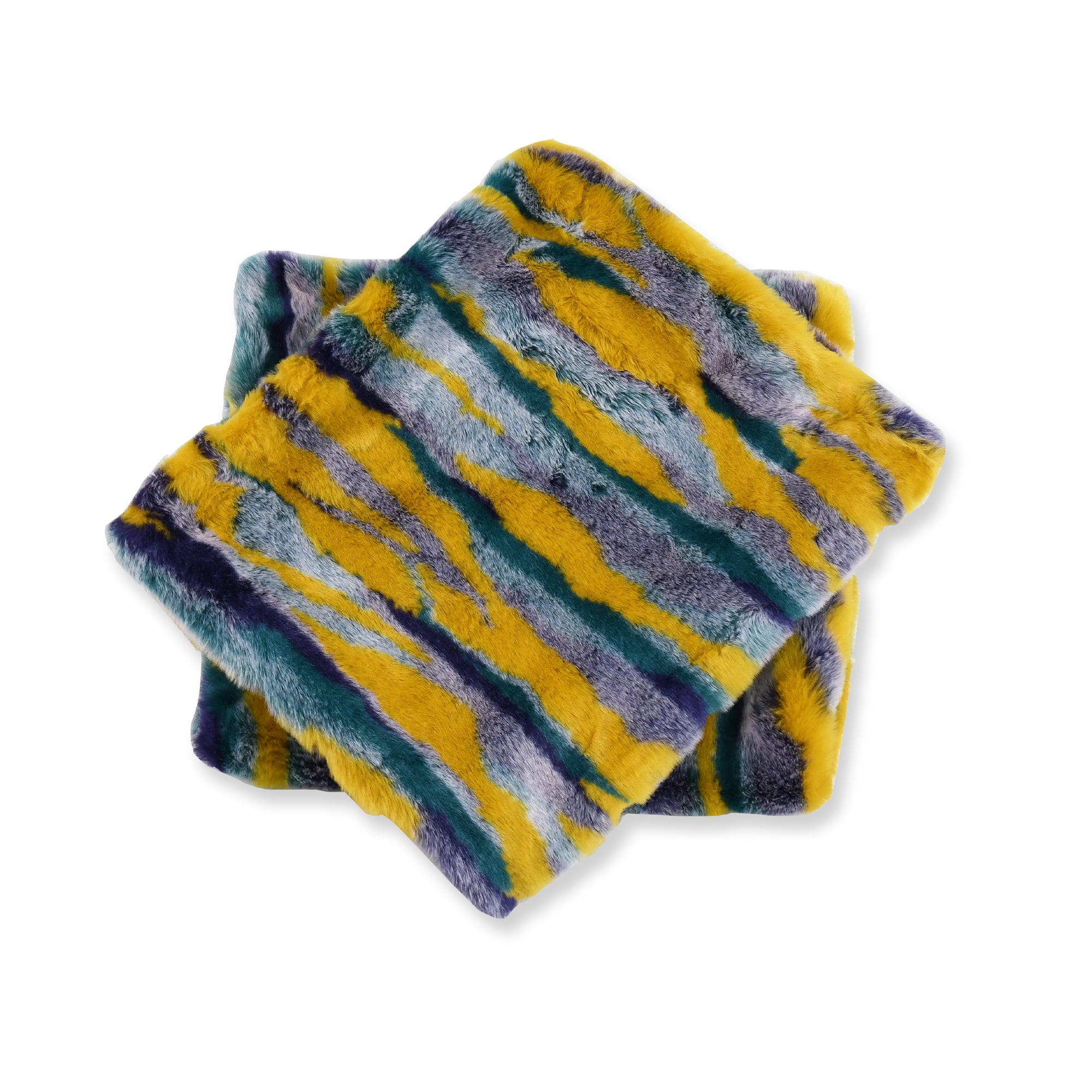 Home Soft Things Multi Jacquard Faux Fur Throw Pillow Cover 2pcs Set - Teal - 14'' x 26''