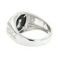 thumbnail image 2 of 14K Black Real Onyx And Natural 0.1 Ctw Diamond Mens Dainty Ring 14K (White Gold Size 9), 2 of 3