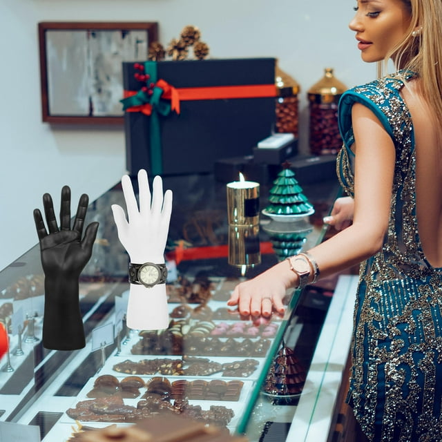 NUOLUX 2Ud Mano Maniquí Para Exhibición De Joyería Con Hueco Y Material Vinilo Suave Para