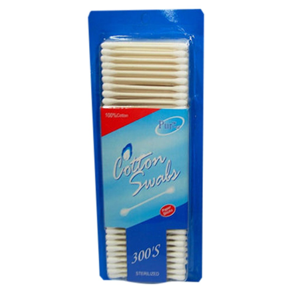 Cotton Swabs With Cotton Sticks (300 Safety Buds) 307778 By Purest