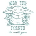 thumbnail image 2 of Women's Star Wars: The Mandalorian Grogu May the Fourth Be With You Graphic Tee White 2X Large, 2 of 5