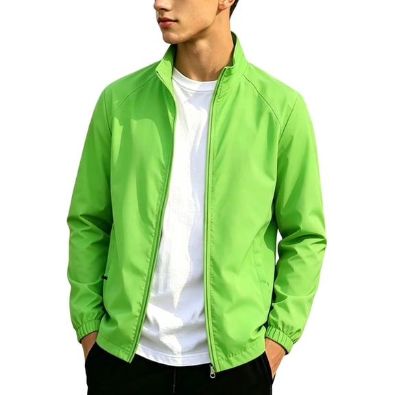 Annhoo Windbreaker Jackets for Boys Collar Long Sleeve Lightweight Full Zip Breathable Outdoor Gym Coats