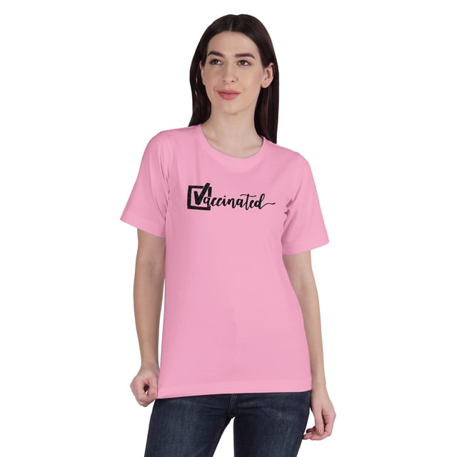 Inkmeso T-shirt Col Rond pro-Vaccin en Coton pour Femmes