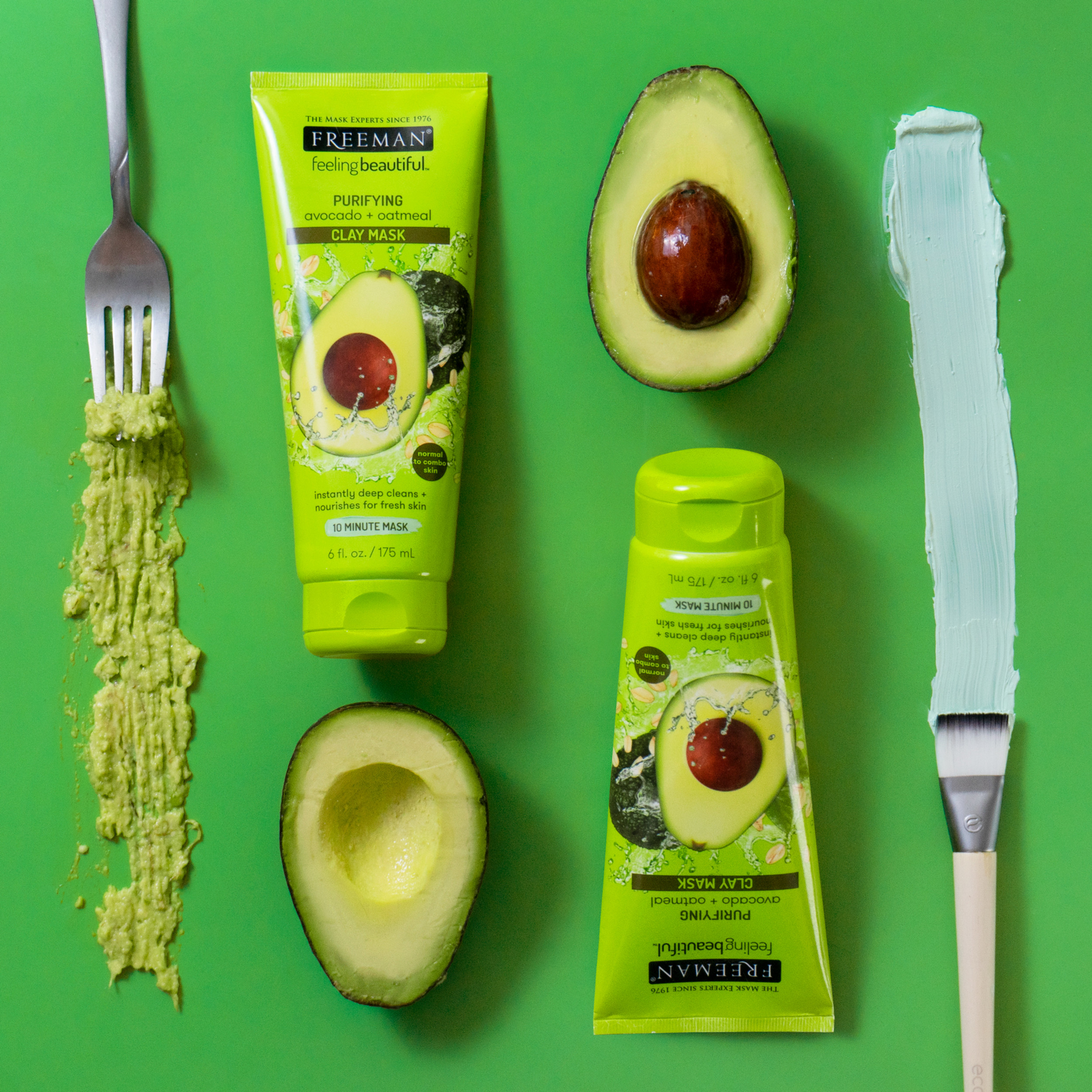 Freeman Purifying Avocado & Oatmeal Clay Facial Mask, Face Mask Instantly Deep Cleans, Creates Fresh Skin With Vitamin E, Perfect For Normal To Combination Skin, 6 fl.oz./175 mL Tube - image 5 of 5