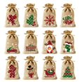 thumbnail image 1 of 36 bolsas de regalo navideñas de arpillera de KIMOBER con cordón de 10 x 15 cm, 1 of 7