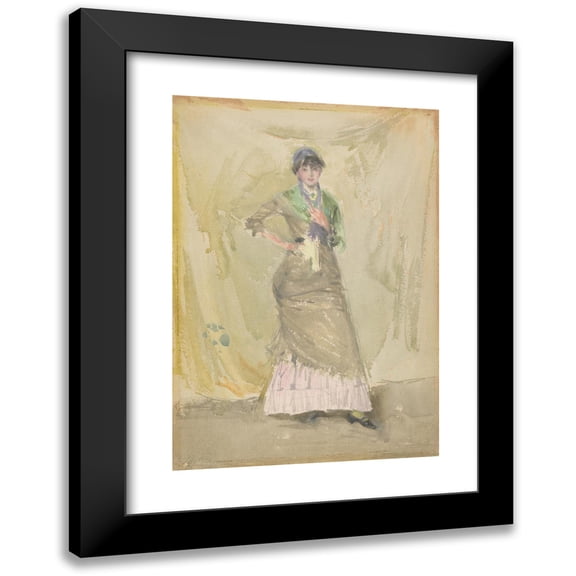 James Abbott McNeill Whistler 11x14 Black Modern Framed Museum Art Print Titled - A Note in Green (1883-1884)