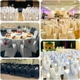 thumbnail image 4 of Efavormart White Chair Covers Spandex Stretch Banquet Wedding Chair Covers W/ Foot Pockets - Easy Use & Machine Washable Ruched Swag Back Slipcovers for Party Outdoor Events, 4 of 11