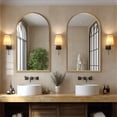 thumbnail image 4 of Gianna 26"x38" Arched Wall Mirror, Modern Aluminum Frame Decorative Mirror for Bathroom, Bedroom, Living Room, or Entryway, Gold, 4 of 5