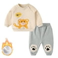 thumbnail image 2 of KYAIGUO Baby Toddler 2Pcs Autumn Winter Sweatshirt Outfits for Boys Girls Kids Long Sleeve Pullover Sweatsuit Tops + Sweat Pants Clothes Set Newborn Girls Two Piece Set for 6M-3 Years, 2 of 8