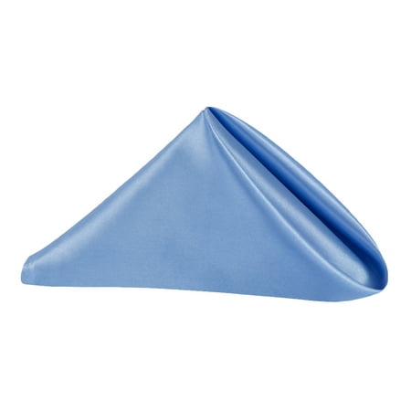 

10 Pieces Satin Napkin 20 x20 square Edge: Hemmed Material: 100% Polyester - Cornflower/Serenity
