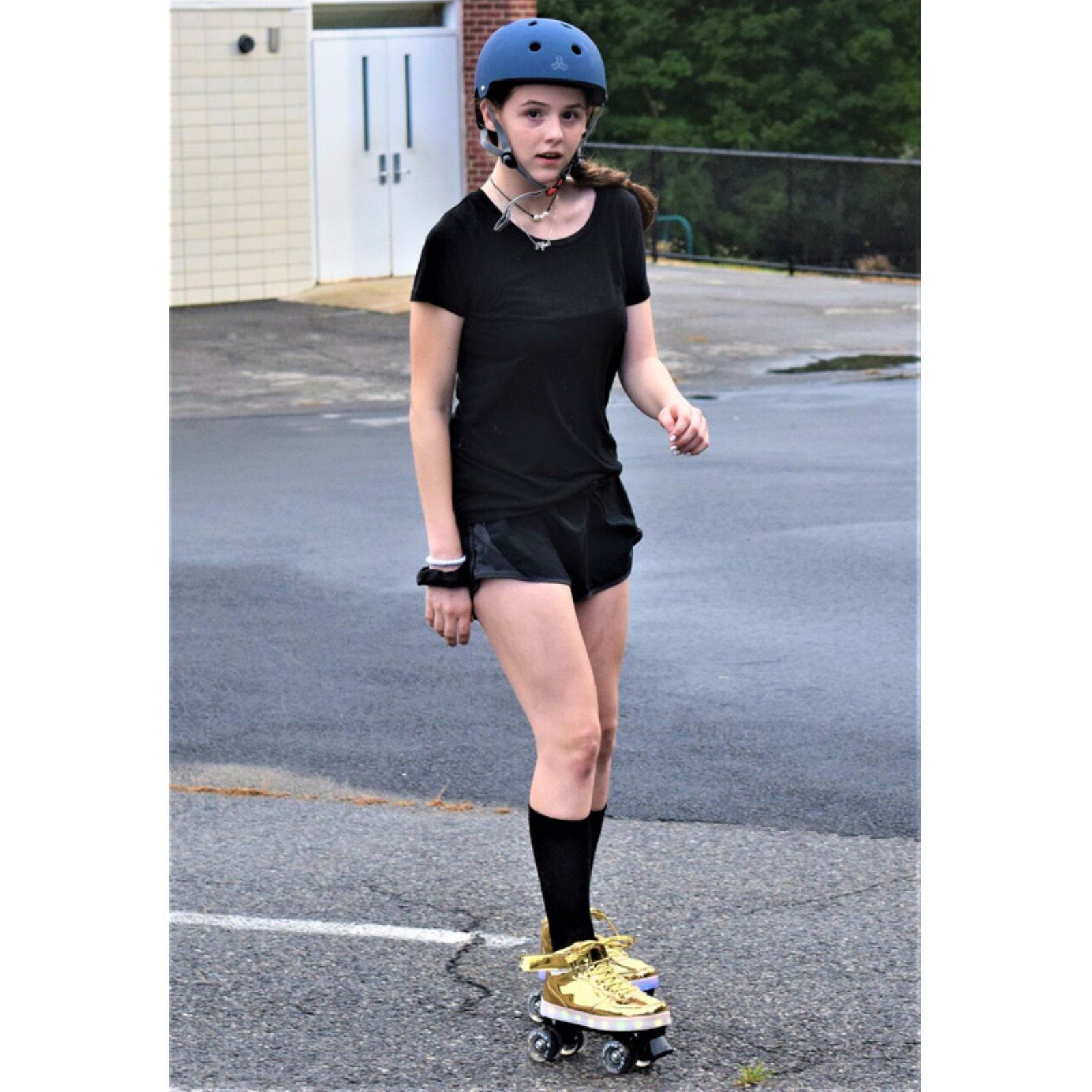 Chicago Pulse Multi Flashing Quad Skate, Gold, Size 5