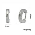 thumbnail image 3 of BEBERLINI Women Huggie Hoop Earrings Stainless Steel Silver Jewelry Gift Beveled Edge, 3 of 4