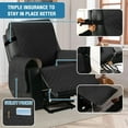 thumbnail image 2 of 100% Waterproof Recliner Cover for Large Recliners - Pet-Resistant Non-Slip Furniture Protector with Soft Cotton Finish Crafted Sofa Recliner Protector, Recliner, Black, 2 of 6