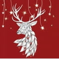 thumbnail image 2 of Fab Funky 12x12 White Modern Wood Framed Museum Art Print Titled - White Deer and Hanging Stars, 2 of 4