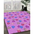 thumbnail image 3 of Ahgly Company Machine Washable Indoor Rectangle Transitional Heliotrope Purple Area Rugs, 6' x 9', 3 of 7