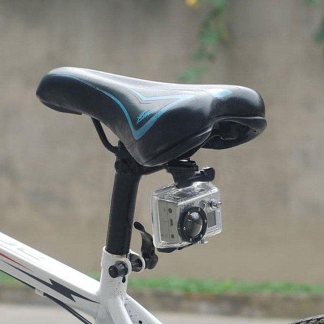 Soporte de cámara para asiento de bicicleta, soporte para cámara para GoPro Hero10/9/8, negro