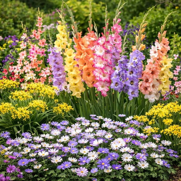 Bee & Butterfly Blooming Collection - 100 Bulbs Featuring 4 Varieties of Pink, Yellow, Red, White Flowers- Attracts Pollinators to the Garden