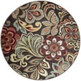 thumbnail image 3 of Deco Transitional 5' Round Brown and Red Polypropylene Indoor Area Rug, 3 of 6