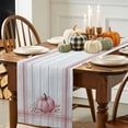 thumbnail image 3 of Pink Pumpkin Table Runner, Autumn Thanksgiving Kitchen Dining Table Decoration for Home Party Decor 13x90 Inches, 3 of 9