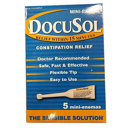 2 Pack DocuSol Mini Enema Constipation Pain Relief 5 Mini Enemas