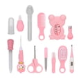 thumbnail image 1 of Kit de cuidado de la salud para bebés Tijeras Cortaúñas Pinzas Cuchara para comer Termómetro Peine Kit de cuidado infantil para bebés Rosa, 1 of 15