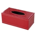 thumbnail image 1 of Servilletero multifuncional rectangular retro de cuero con cubierta de caja de pañuelos, dispensador de papel de bombeo de pañuelos faciales moderno, rojo, 1 of 5