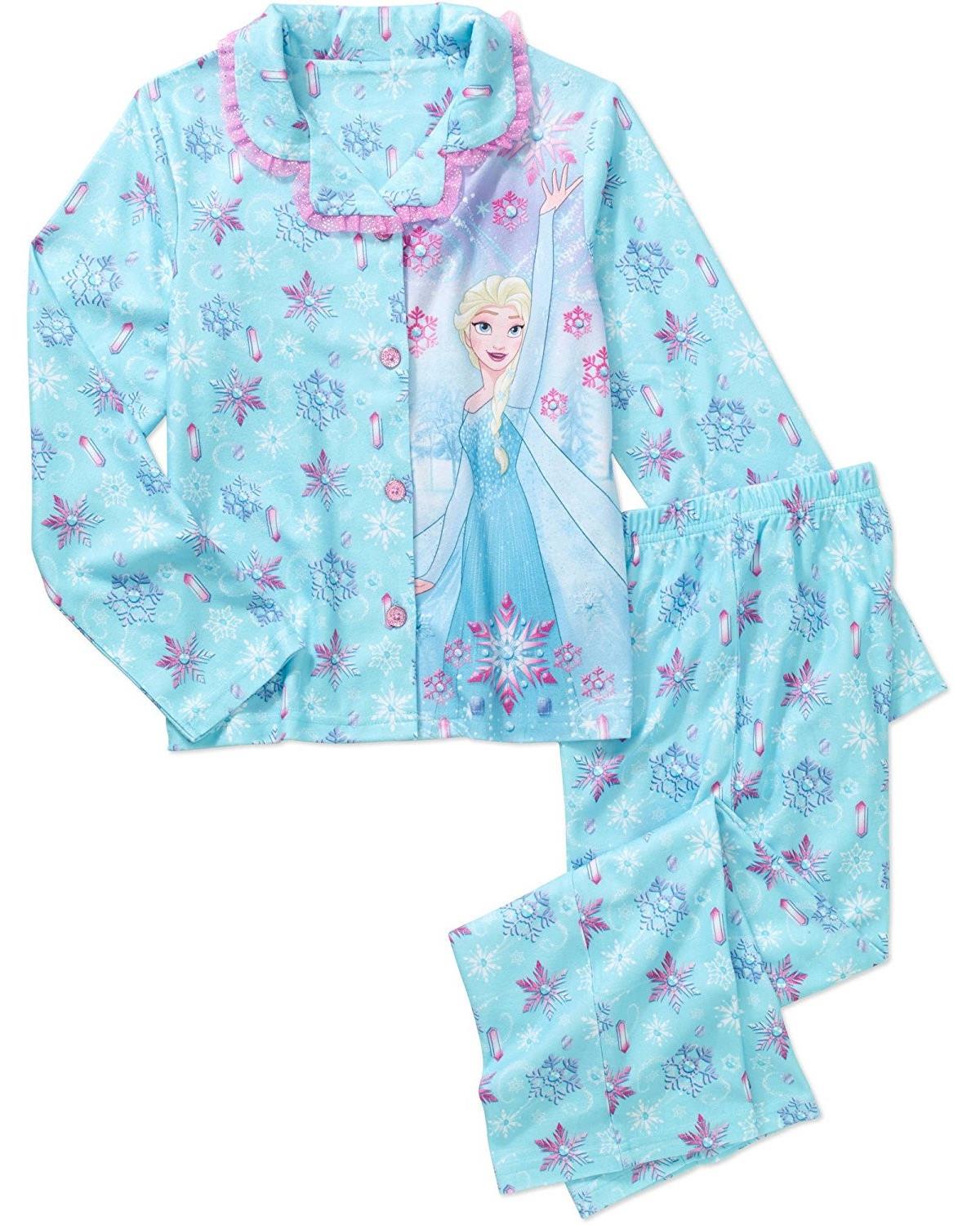 Disney Girls' Frozen Elsa 2 Piece Sleepwear Pajama Coat Set Blue Walmart Canada
