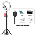 thumbnail image 2 of Lámpara de fotografía 26cm / 10inch inch LED Ring Light 3 colores 10 niveles Regulable 3200-5600K Temperatura de color con trípodes Soporte para teléfono y tableta para Live Sream Makeup Portrait Ilum Romacci Lámpara de fotografía, 2 of 7