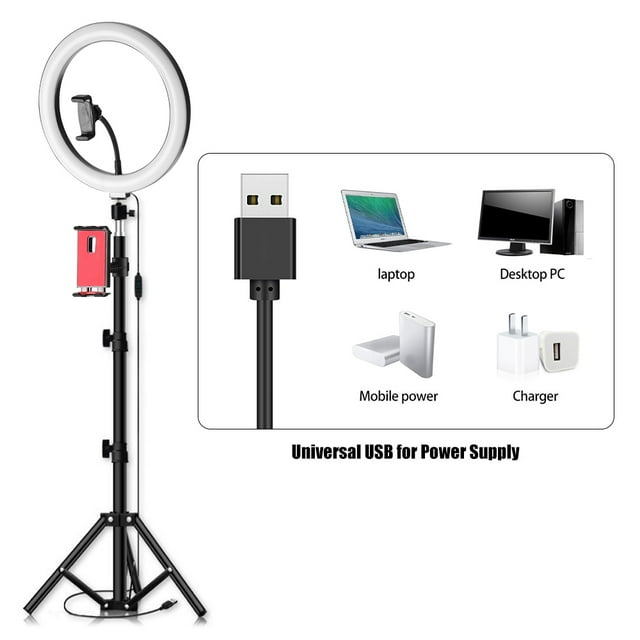 26cm / 10 inch inch LED Ring Light 3 colors 10 niveles Regulable 3200-5600K Temperatura Irfora Lámpara de fotografía