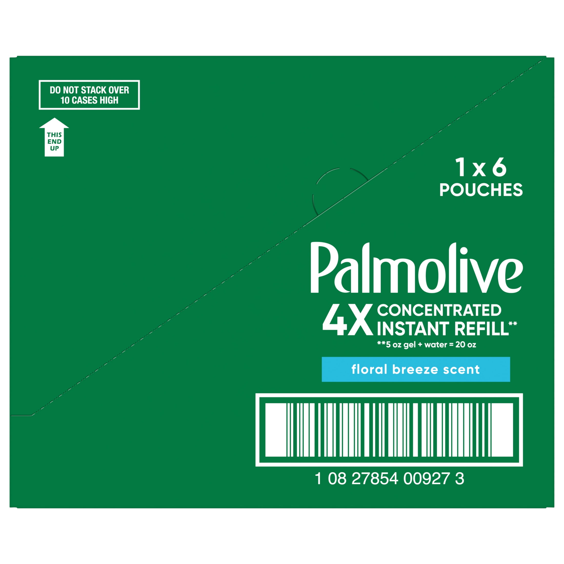 (4 pack) Palmolive 4X Concentrated Dish Detergent Gel Refill Pouches, Floral Breeze, 5 fl oz, 6 Pack