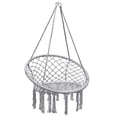 thumbnail image 2 of Silla de Hamaca Colgante de Cuerda de Algodón Costway con Borlas para Patio Sala de Estar Balcón Gris 80 x 60 x 125 cm Hasta 150 kg, 2 of 10