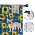 thumbnail image 4 of Blackout Kids Curtains,French Bulldog Sunflowers Floral Childrens Insulated Curtains Set Of 2,Bedroom Essentials,Toddler Room Decor 52x84in(132x213cm), 4 of 4