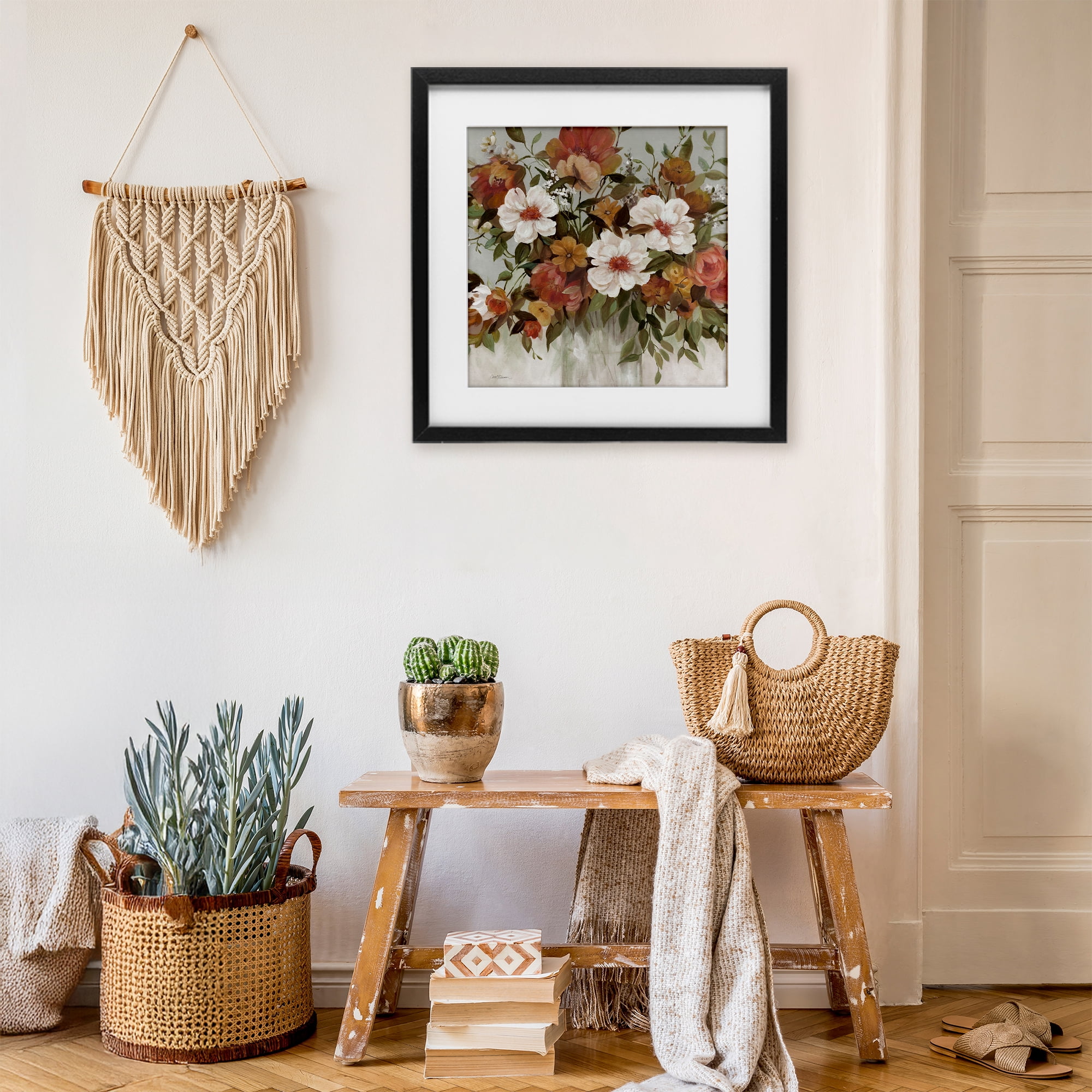 Stupell Industries Muted Vibe Bouquet Black Framed Print Under Glass, design by Carol Robinson