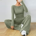 thumbnail image 3 of 1. Women's 2-Piece Long Sleeve Travel Outfit, Loose Lounge Pants Set, Casual Athletic Home Wear, 3 of 9