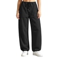 thumbnail image 2 of Jogger Sweatpants for Women Barrel Drawstring Loose Fit Track Pants Casual Elastic Waist Pants with Pockets Trendy Fall Outfits Lounge, 2 of 7