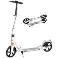thumbnail image 1 of Qaba 4-Height Adjustable Scooter for Ages 6-12, White, Dual Brakes, Shock Absorption, Foldable Design, Smooth Ride for Outdoor Play, 1 of 7