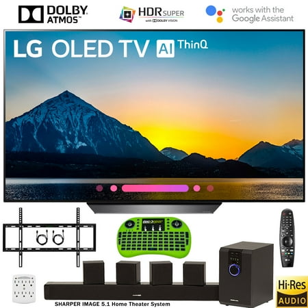 LG OLED55B8PUA 55" Class B8 OLED 4K HDR AI Smart TV (2018 Model) Deluxe Bundle