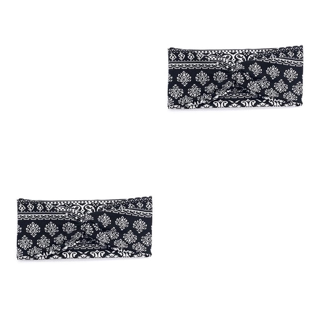 Diadema de ganchillo Sonducket Banda ancha Estampado de flores 2 2piezas