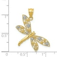 thumbnail image 2 of 14K Rhodium Plated Yellow Gold & Rhodium Filigree Dragonfly Pendant, 2 of 2