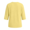 thumbnail image 6 of Naotn 3/4 Sleeve Shirts for Women Summer Casual Solid Color Crew Neck Tops Fall Fashion Loose Holiday Blouses, 6 of 7